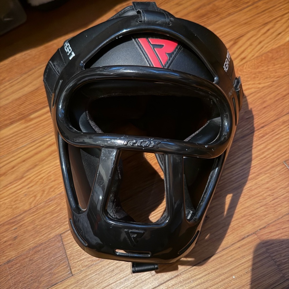 Black RDX boxing headgear w/ guard